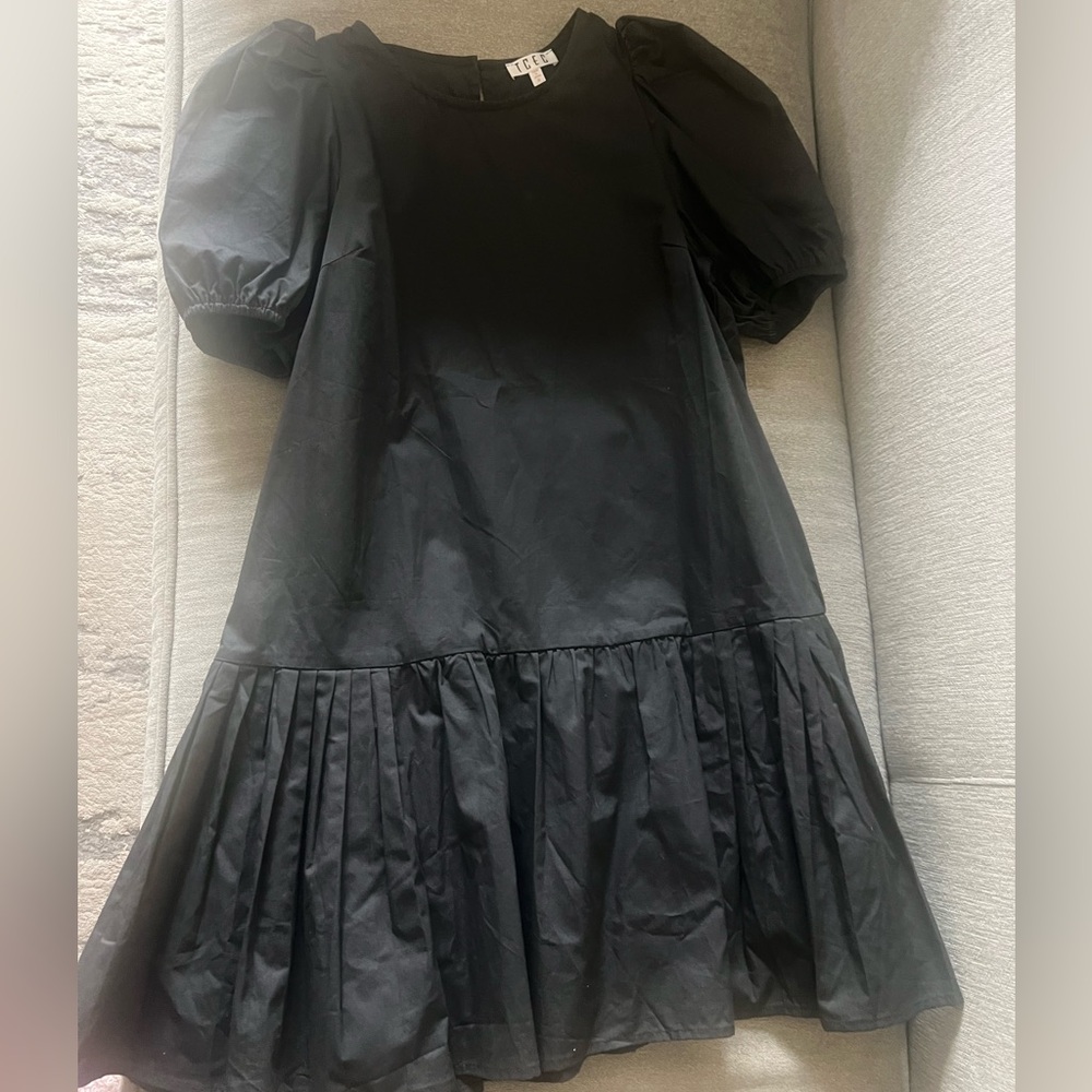 TCEC black, drop waisted cotton dress
